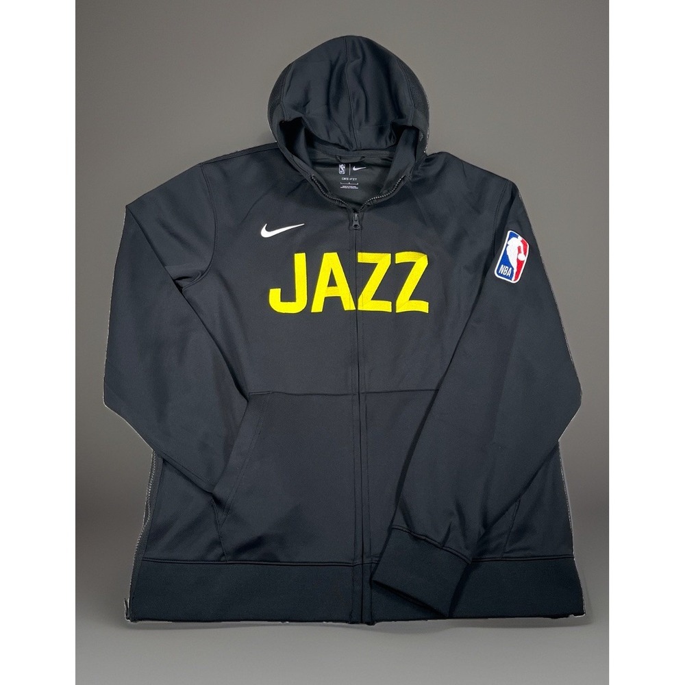 Nike NBA Utah Jazz Mens Dri-FIT Full Zip Showtime Hoodie Sweatshirt Large Black